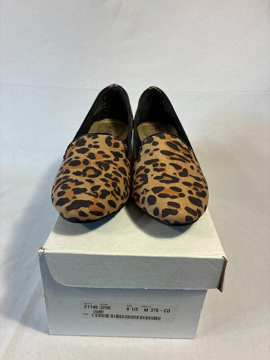 Hush Puppies Shoes - Soft Style by Hush Puppies Charmy Leopard Print Low‎ Wedge Loafer Shoes 6.5 M